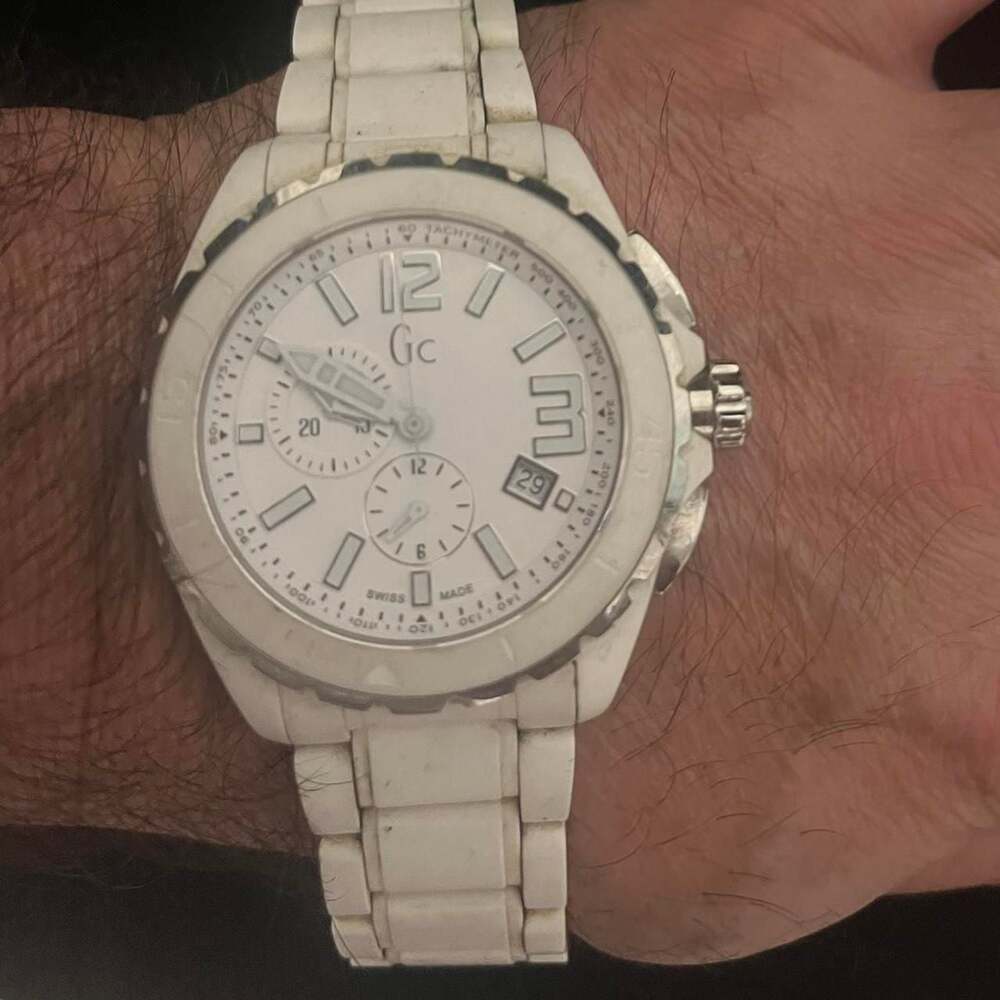 Gc Guess Collection Sport Class XXL White Ceramic Chronograph Watch